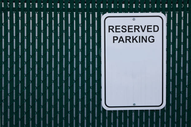 Reserved parking sign for office building. Fill in blank space with your information.