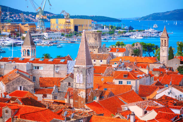 istock Panoramic view of Trogir old town in Croatia 2193590525