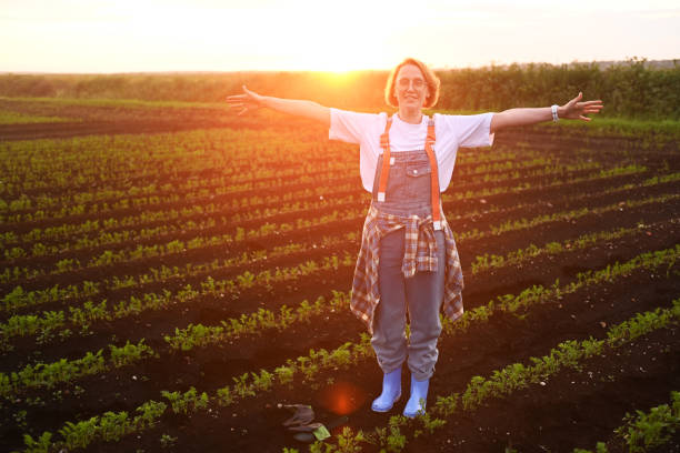 Female Farmer in a Wheat Field