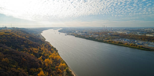 istock River with a city in the background 2193594264
