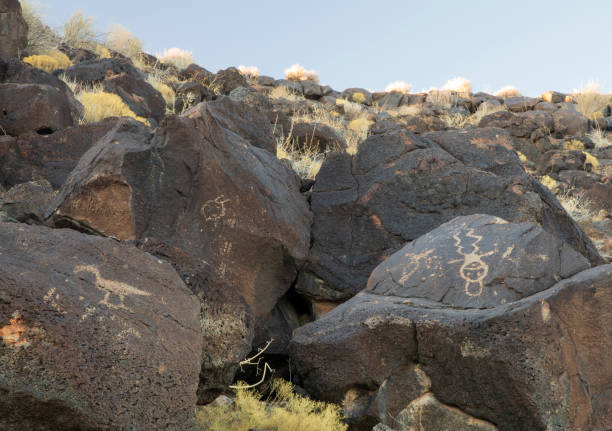 Petroglyphs Petroglyph National Monument, New Mexico albuquerque volcanoes stock pictures, royalty-free photos & images