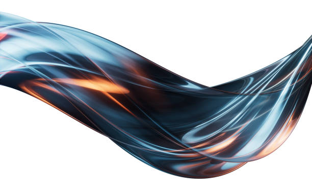 istock Dark transparent glass curves, 3d rendering. 2193602282