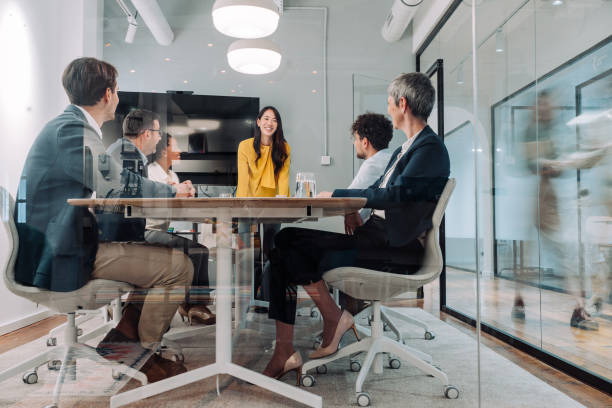 istock Team of professionals during a meeting. 2193606631
