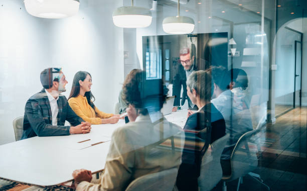 istock Team of professionals during a meeting. 2193606636