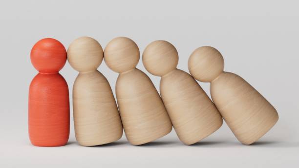 istock Standing out from the crowd. Success, Individuality, uniqueness, leadership.leader teamwork and success.3D rendering on white background. 2193606920