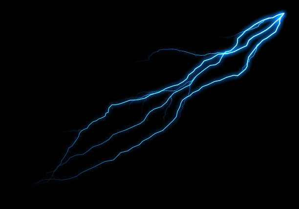 istock A vibrant blue electric discharge streaks across a pitch-black background, resembling a jagged, luminous bolt of lightning. Its energy is palpable. 2193615201