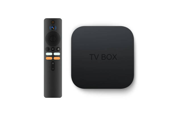 istock smart tv box with remote isolated on white background 2193619817
