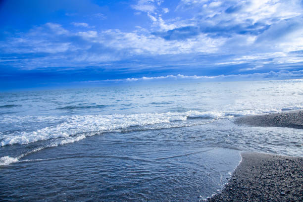 Panorama of Issyk-Kul lake bay