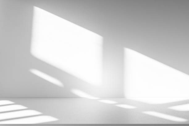 istock Wall interior background, studio and backdrops show products.with shadow from window color white . background for text insertion and presentation product 2193626860