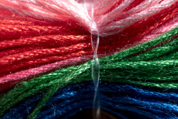 set of multi-colored embroidery threads. Close-up. Background for your business