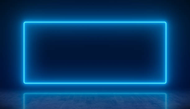 istock Illustation of glowing neon rectangle in blue 2193631876