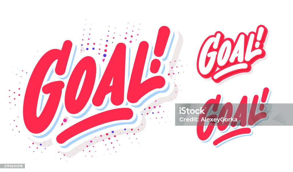 Goal Post Lettering Goal Vector Handwritten Typography Three Design Options Stock ...