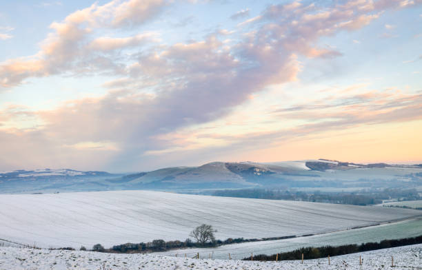 istock Firle beacon snowy winter sunrise south downs 2193639701