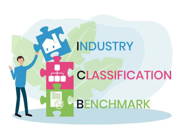 ICB - Industry Classification Benchmark ICB - Industry Classification Benchmark acronym. business concept background. vector illustration concept with keywords and icons. lettering illustration with icons for web banner, flyer taxonomy stock illustrations