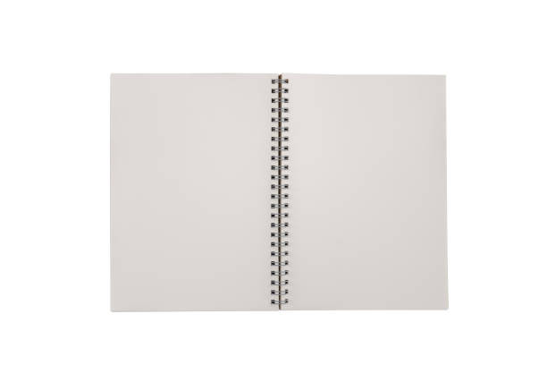 istock Open spiral notebook isolated with clipping path for mockup. Blank spiral notebook isolated on white background. 2193645674