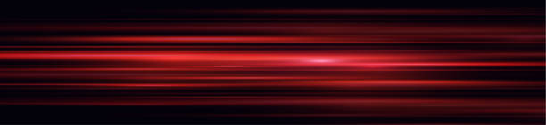 istock Speed ​​vector illustration, road. Red laser beams isolated on black background. Abstract light effect. Red lens flash. Horizontal rays glowing in the dark. 2193648920