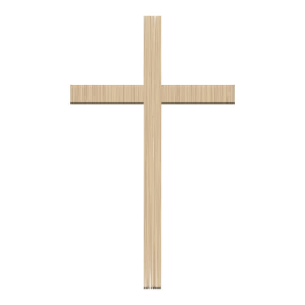 istock Wooden crucifix with wood texture. 3D realistic vector illustration 2193650915