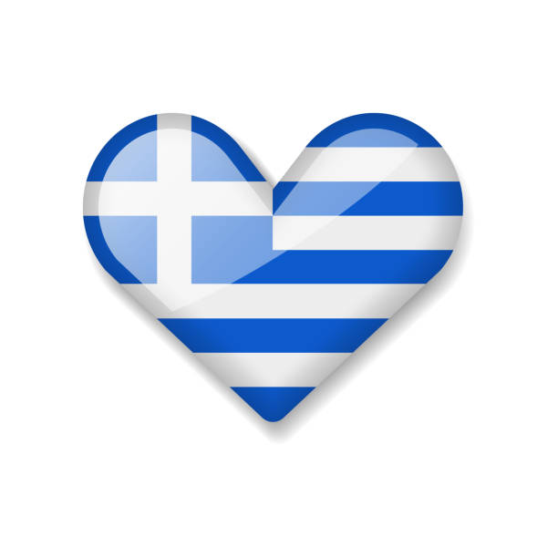 istock Greece - Shiny Flag in the Form of Heart. 2193658260