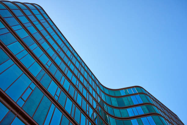 istock Glass facade of curved office building. Modern architecture 2193665998