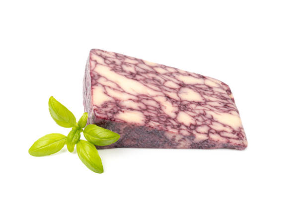 istock Windsor Red Cheese, Wine Derby Marble Cheese, Marbled Cheddar Aged in Wine Isolated 2193668266