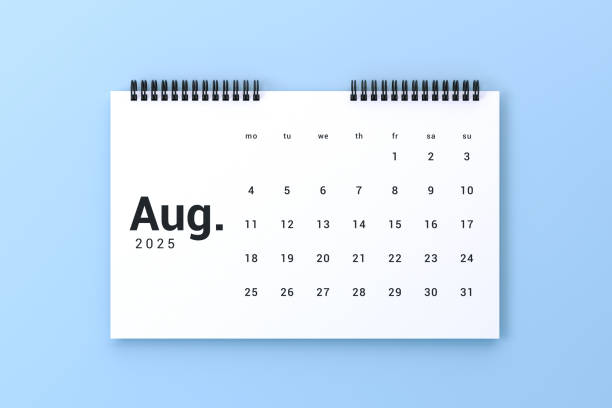 istock 2025 August Calendar On Blue Background 2193668878