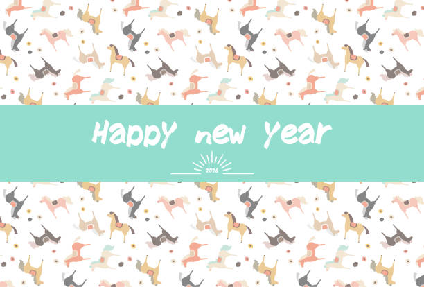 istock Seamless pattern New Year's card vector illustration Simple cute fairy tale maiden cute white background 2193672380