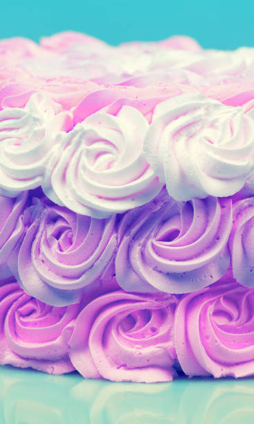 istock Festive Ombre pink rose cream cake. Vertical banner 2193677634