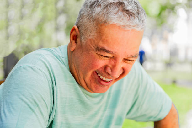 istock Happy senior man in a public park 2193682214