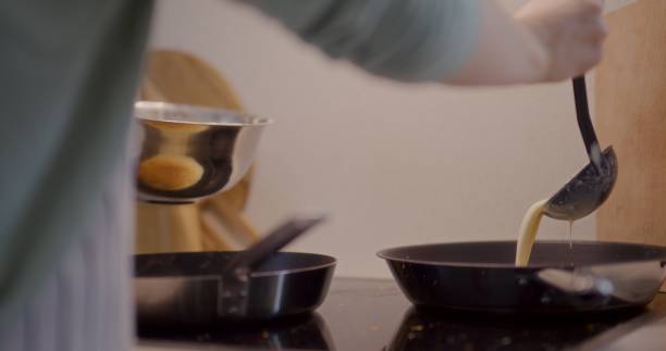 istock Close-Up of Pouring Pancake Batter Into Pan 2193687149