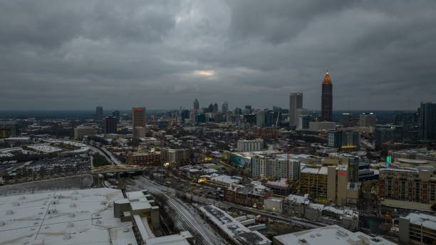 istock Drone view of Atlanta on a wintry day drone view 2193688520
