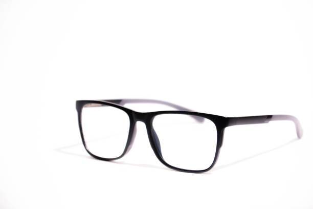 istock Black eye glasses Isolated on a white background. Frame, myopia glasses, optical glasses. Glasses with transparent lenses 2193691353