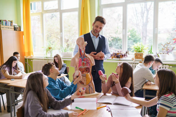 istock A teacher teaches children about human organs while sitting in the classroom 2193694196
