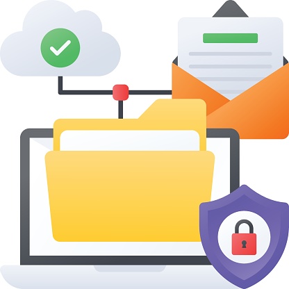 Web Email Access Cloudbased Email Services Concept Protecting File Share Restrictive ...