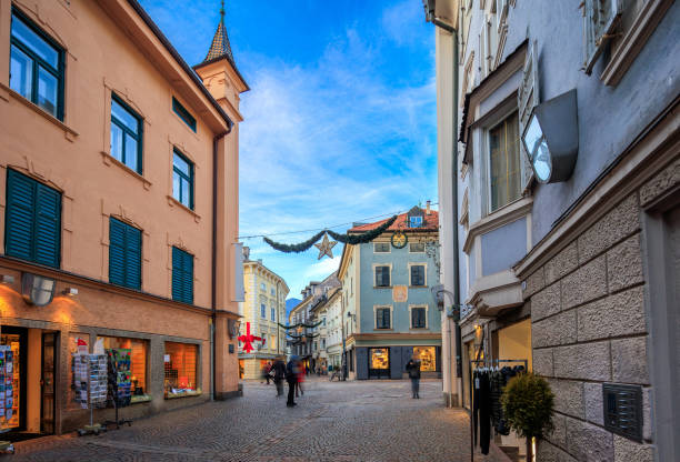 istock Brixen street christmas decorations at night 2193696798