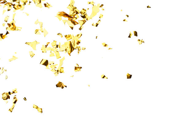 istock Golden Foil Confetti on White Background 2193697935