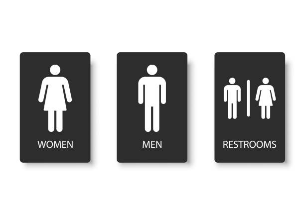 wc sign - tanda kamar kecil ilustrasi stok