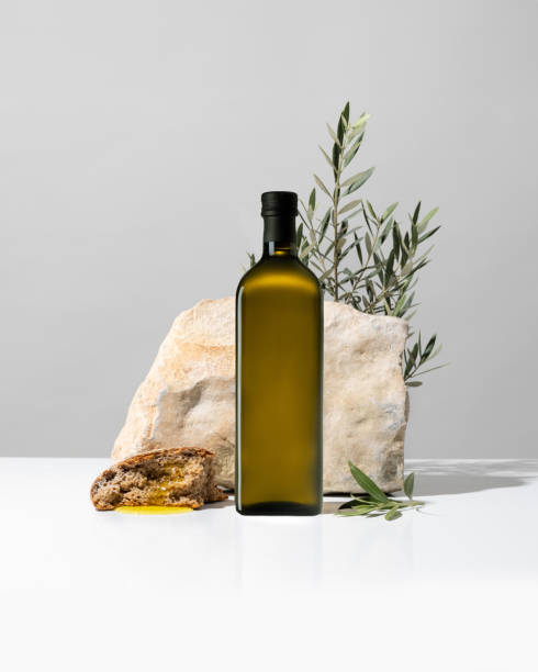 Extra virgin olive oil, free still life