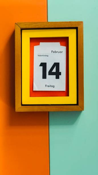istock Valentine's day calendar sheet in a picture frame 2193714628