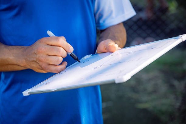 istock Coach Planning Strategy with Marker on Whiteboard Outdoors 2193715579