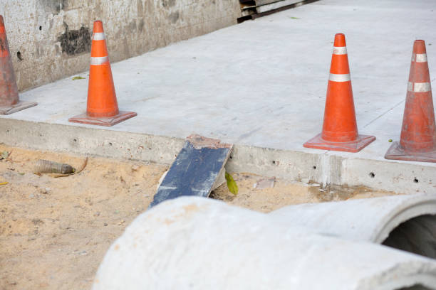 Street and sewage construction site in residential district of Bangkok Chatuchak/Ladparo