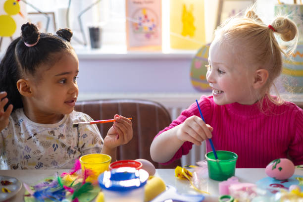 istock Two Girls Painting Together 2193724404