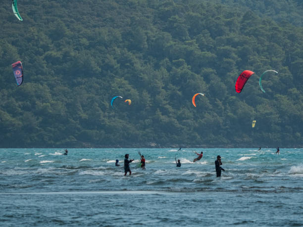 istock People kitesurfing at Akyaka Kite Beach. 2193726866