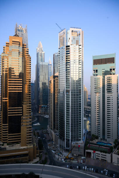 istock Skyscrapers rising high in Dubai marina area 2193730005