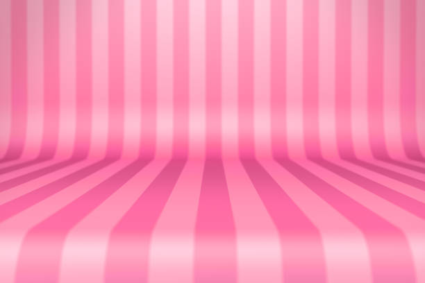 istock Pink color striped background for product showcase. 2193737361