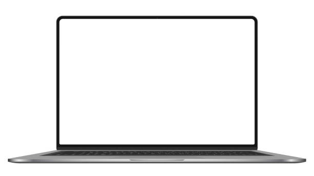 istock Isolated laptop mockup without background with blank screen. Stock royalty free. Overlay 2193741070