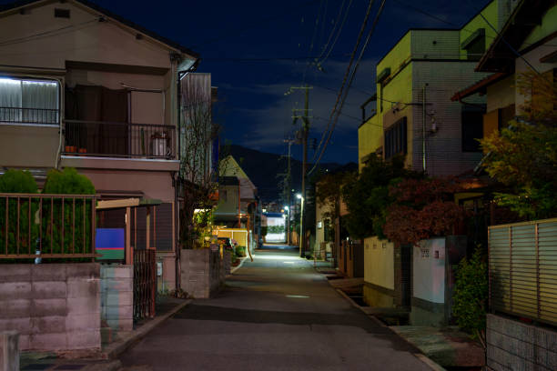 istock Scenery of back alley at night 2193741940