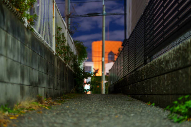 Scenery of back alley at night