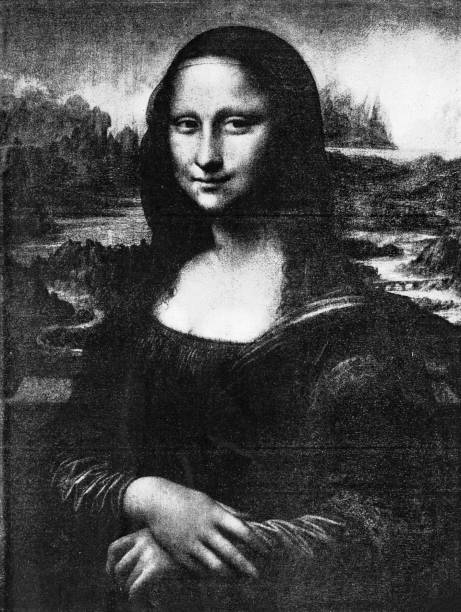 Mona Lisa, La Joconde, by Leonardo Da Vinci Antique photograph from 19th century French magazine: Mona Lisa, La Joconde, by Leonardo Da Vinci mona lisa stock illustrations