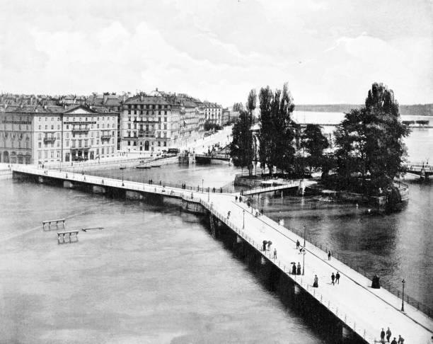 istock Geneva, Pont des Bergues, Ile Rousseau 2193743838