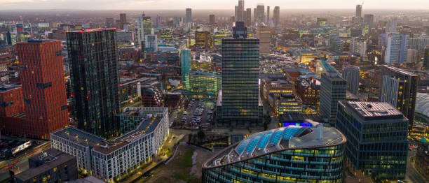 istock Manchester Skyline Aerial Panorama 2193753194
